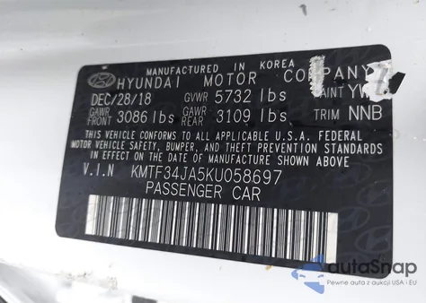 2019 Genesis G90 3.3T Premium from USA, damaged, VIN KMTF34JA5KU058697